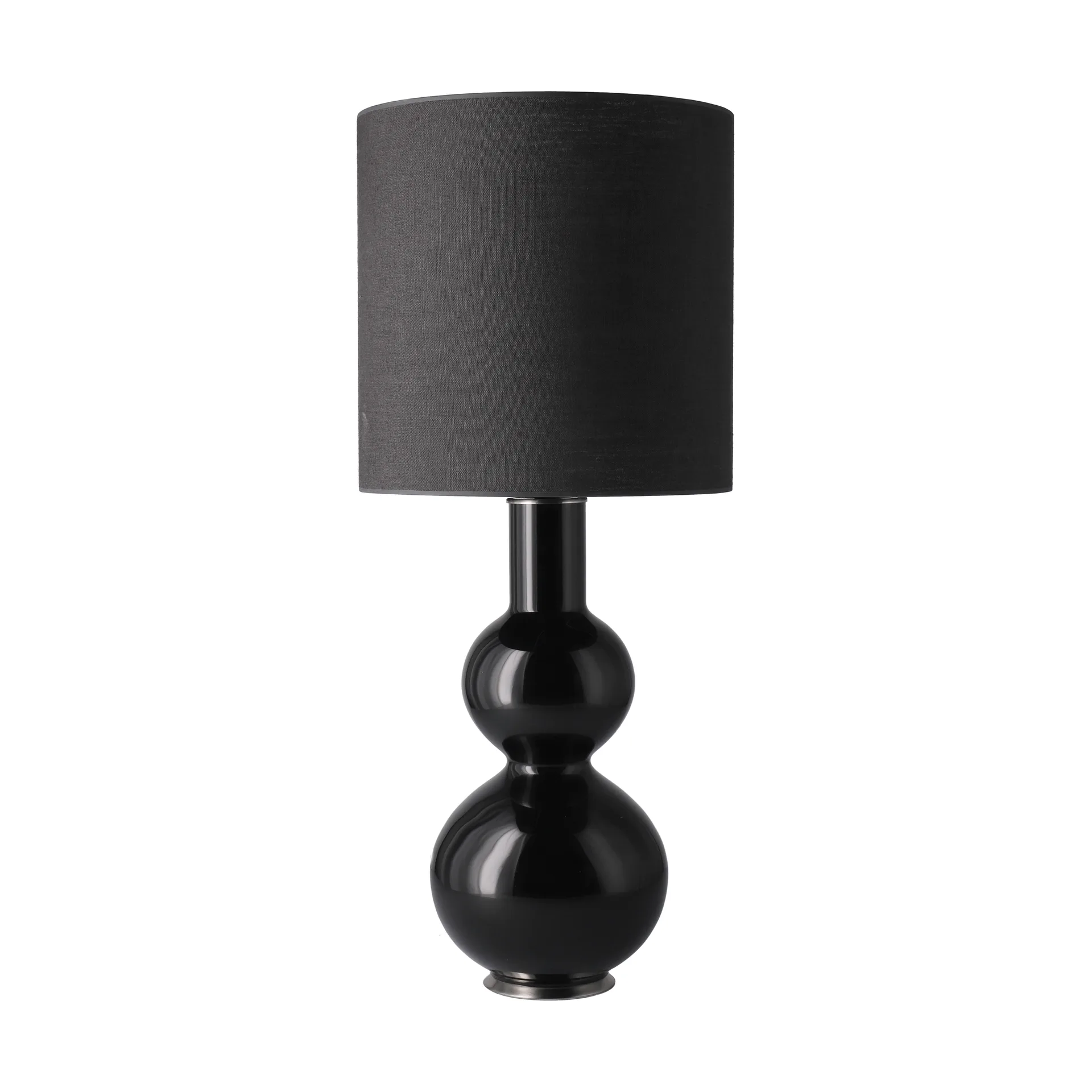 Augusta-pöytävalaisin mustalla lampunjalalla, Lino Negro M Flavia Lamps