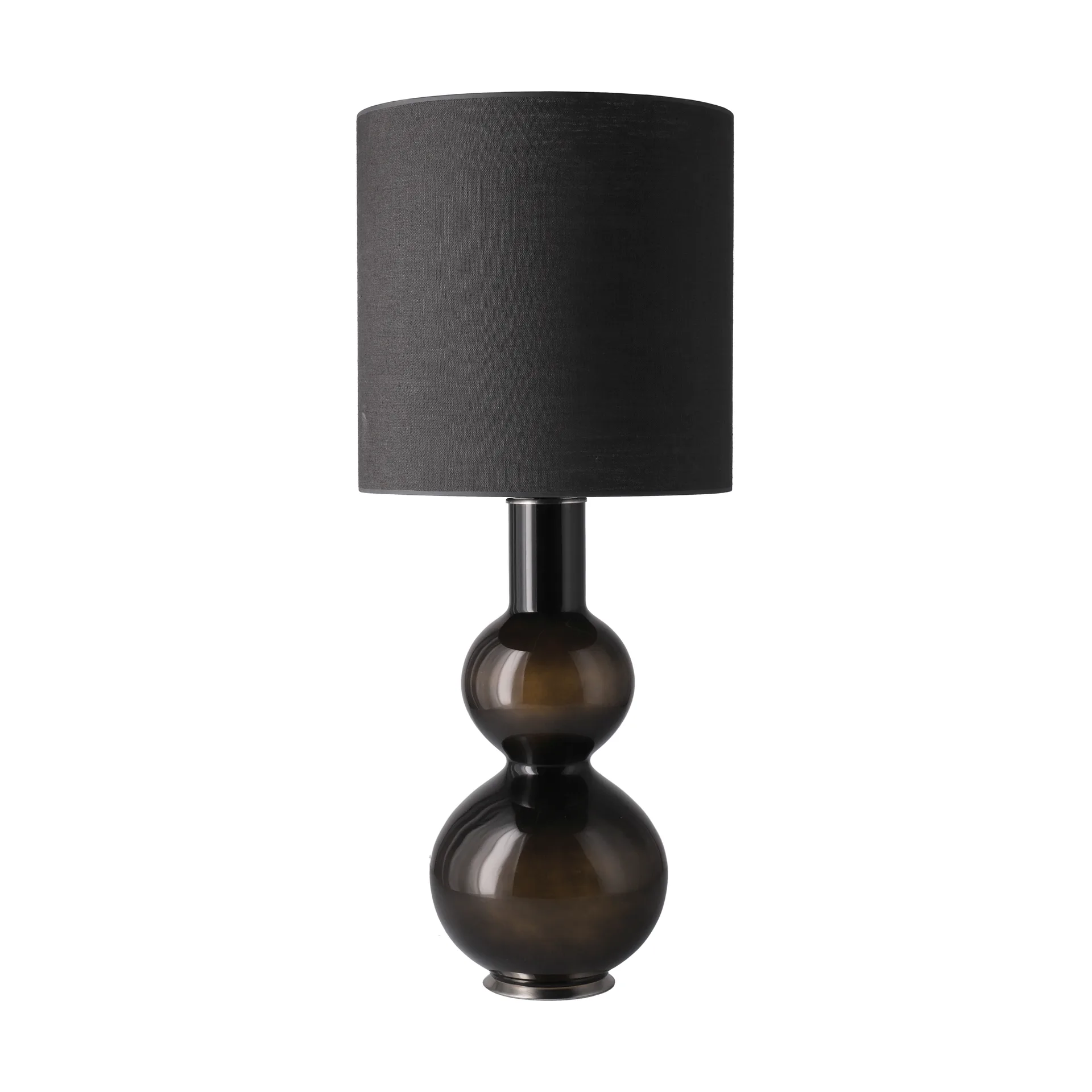 Augusta-pöytävalaisin mustalla lampunjalalla, Lino Negro M Flavia Lamps