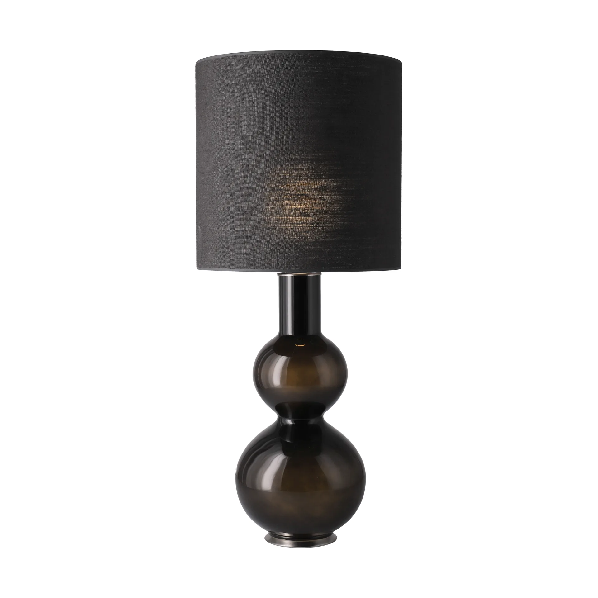 Augusta-pöytävalaisin mustalla lampunjalalla, Lino Negro M Flavia Lamps