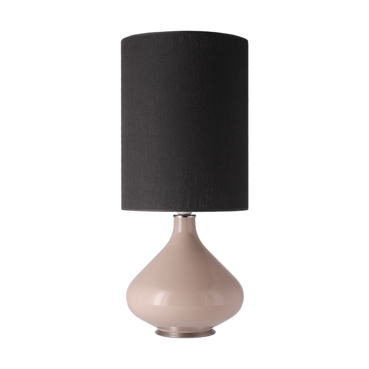 Flavia pöytävalaisin beigellä lampunjalalla - Lino Negro L - Flavia Lamps