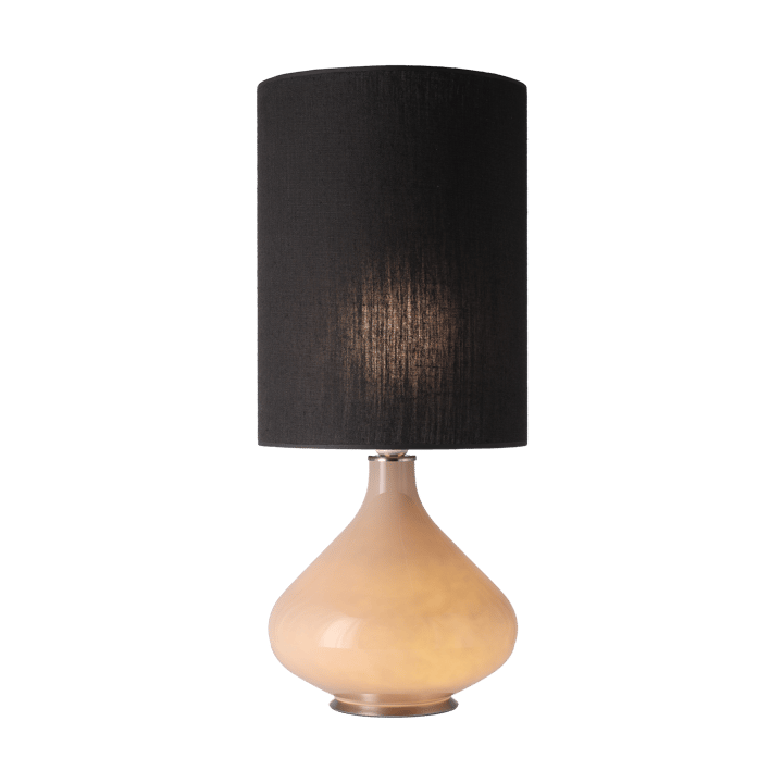 Flavia pöytävalaisin beigellä lampunjalalla, Lino Negro L Flavia Lamps