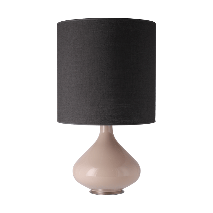 Flavia pöytävalaisin beigellä lampunjalalla - Lino Negro M - Flavia Lamps