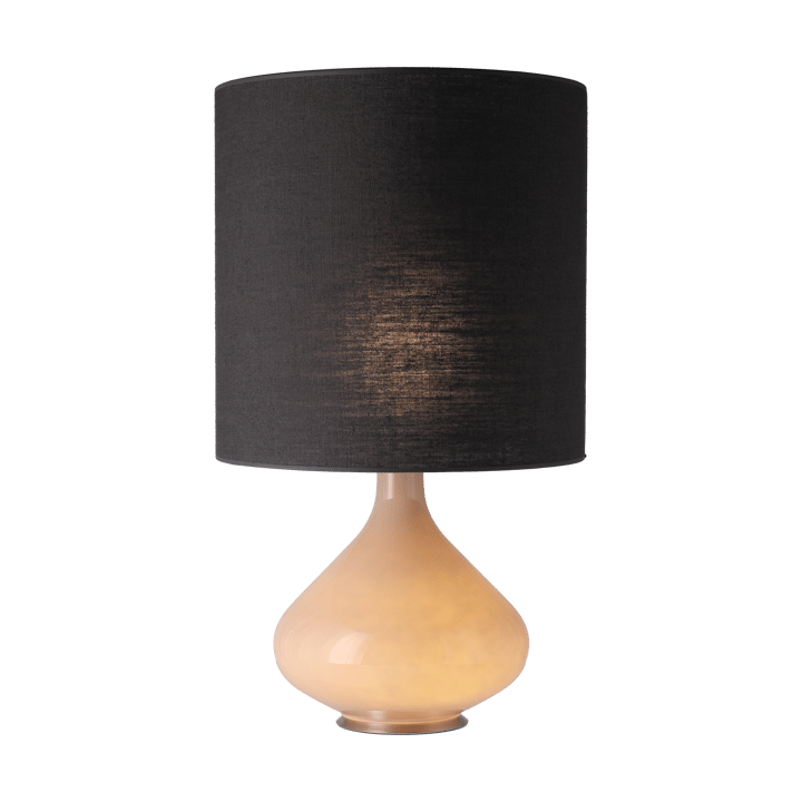 Flavia pöytävalaisin beigellä lampunjalalla, Lino Negro M Flavia Lamps