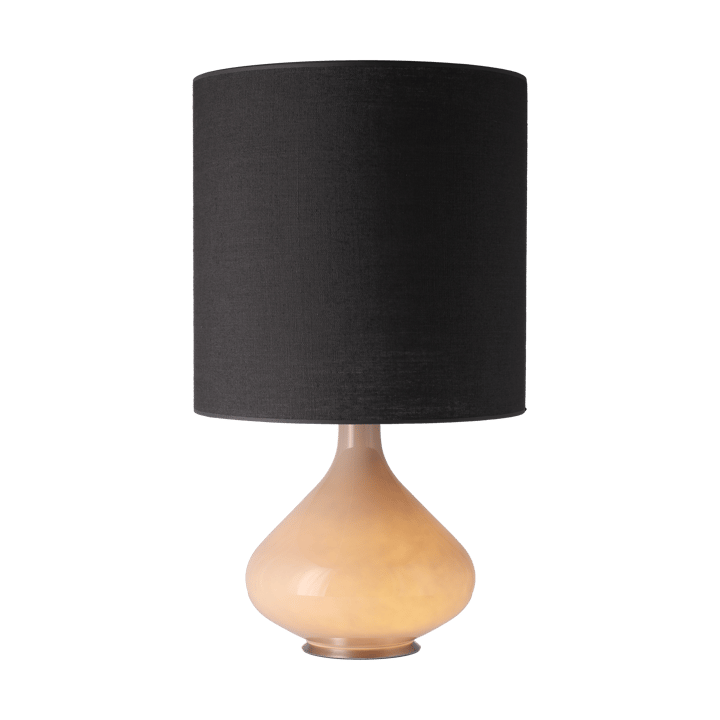 Flavia pöytävalaisin beigellä lampunjalalla, Lino Negro M Flavia Lamps