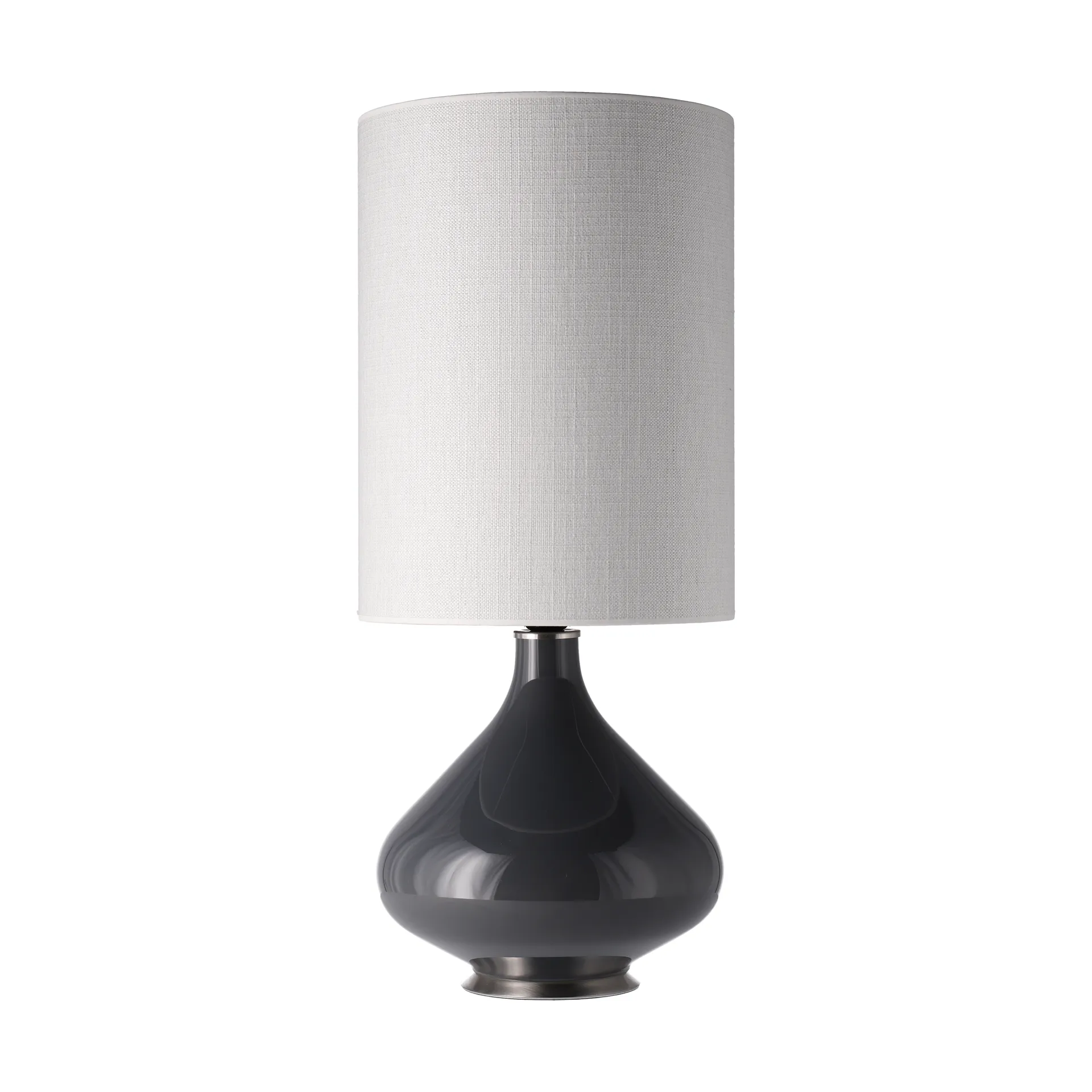 Flavia pöytävalaisin harmaalla lampunjalalla, Babel Beige L Flavia Lamps
