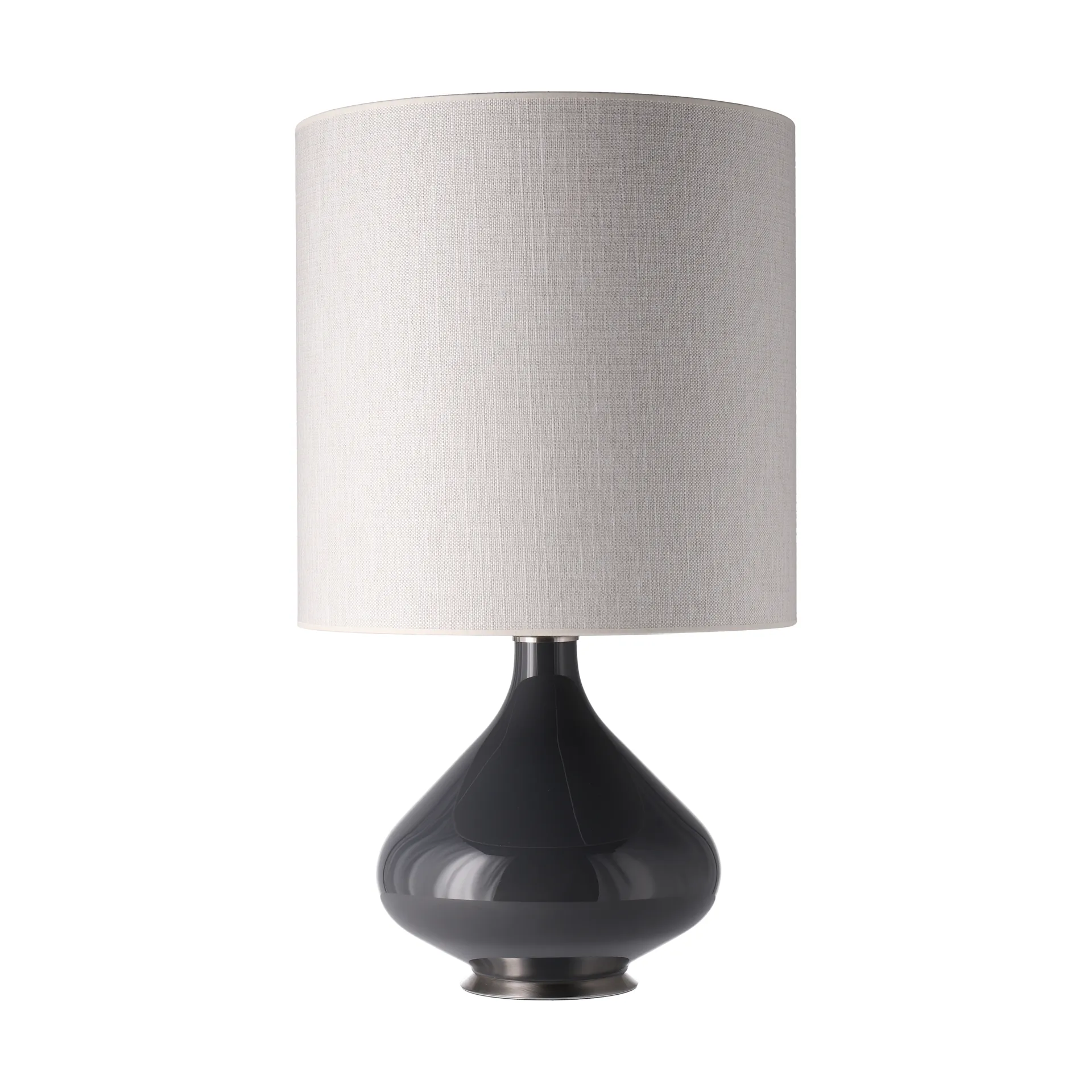 Flavia pöytävalaisin harmaalla lampunjalalla, Babel Beige M Flavia Lamps