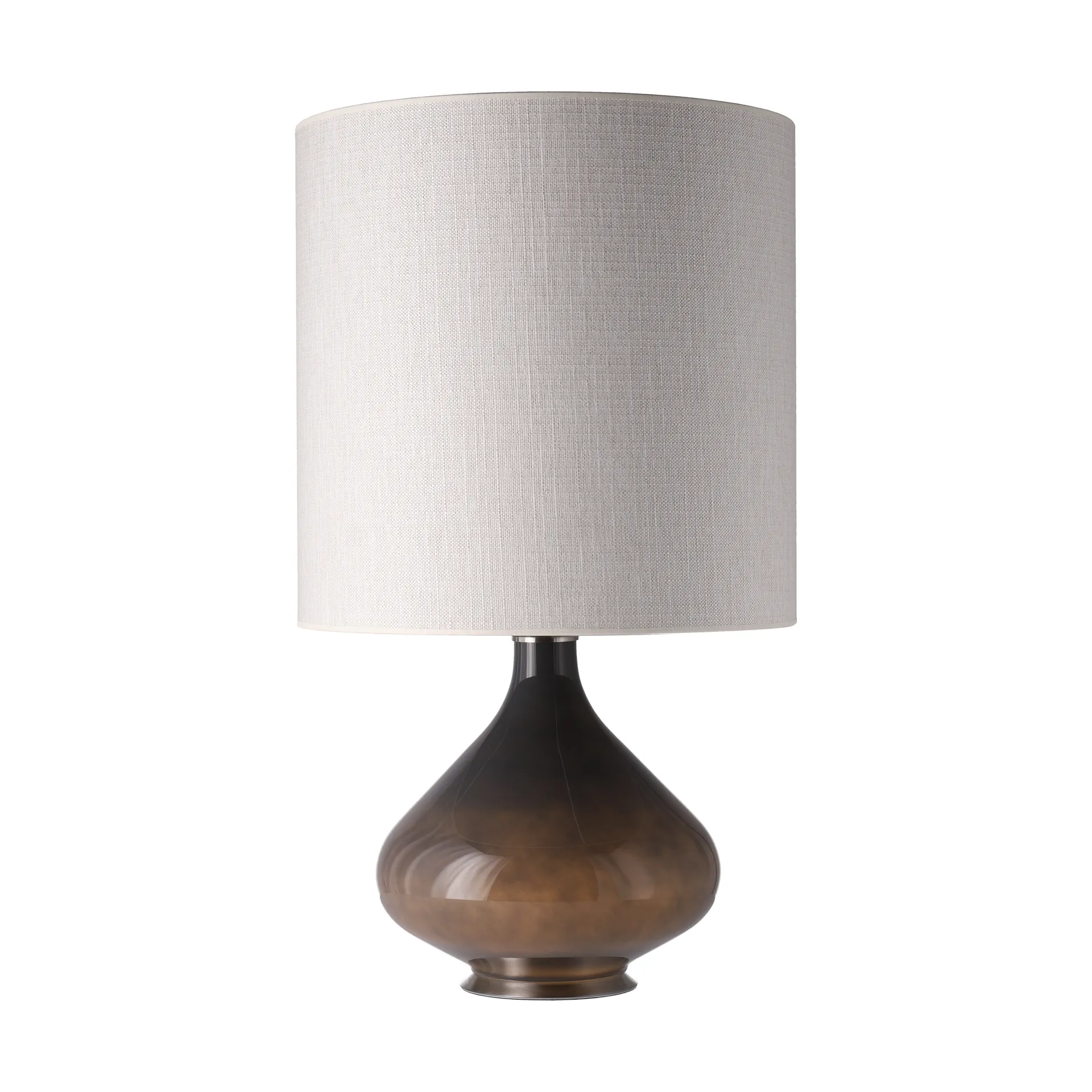 Flavia pöytävalaisin harmaalla lampunjalalla, Babel Beige M Flavia Lamps
