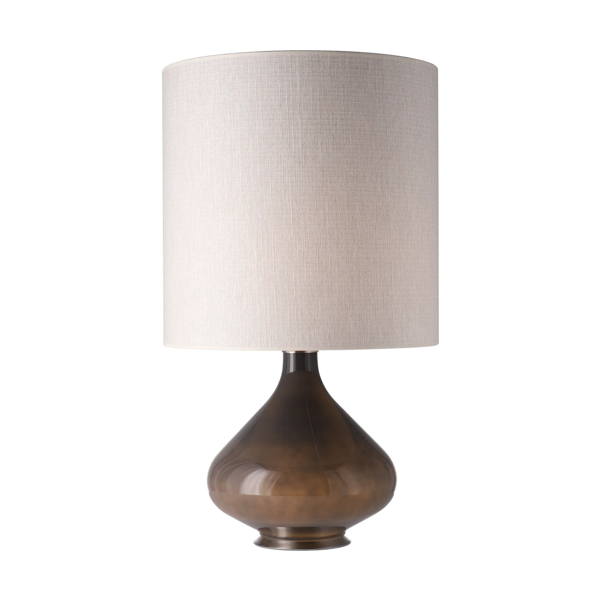 Flavia pöytävalaisin harmaalla lampunjalalla, Babel Beige M Flavia Lamps