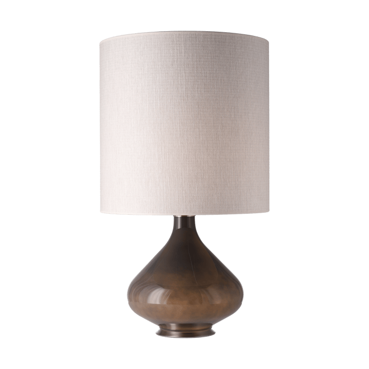 Flavia pöytävalaisin harmaalla lampunjalalla, Babel Beige M Flavia Lamps