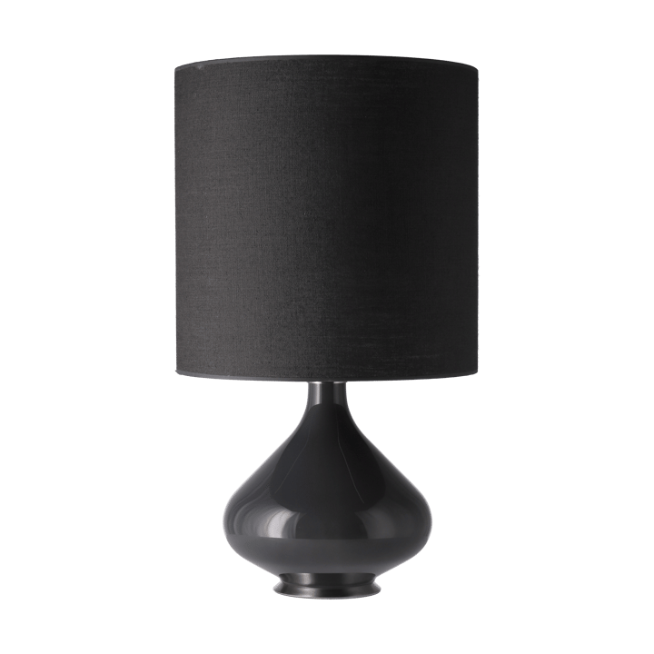 Flavia pöytävalaisin harmaalla lampunjalalla - Lino Negro M - Flavia Lamps