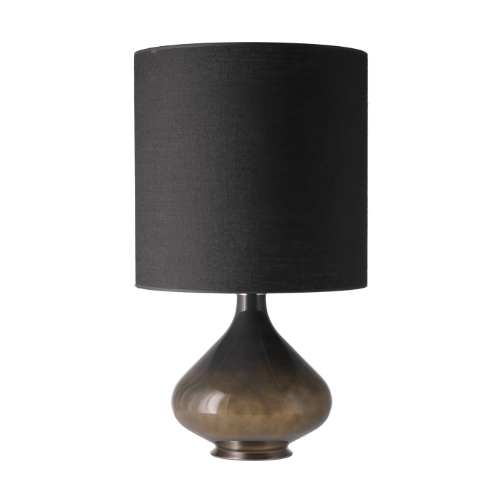 Flavia pöytävalaisin harmaalla lampunjalalla, Lino Negro M Flavia Lamps