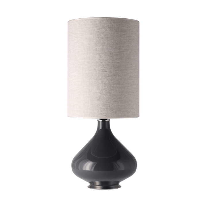 Flavia pöytävalaisin harmaalla lampunjalalla - London Beige L - Flavia Lamps