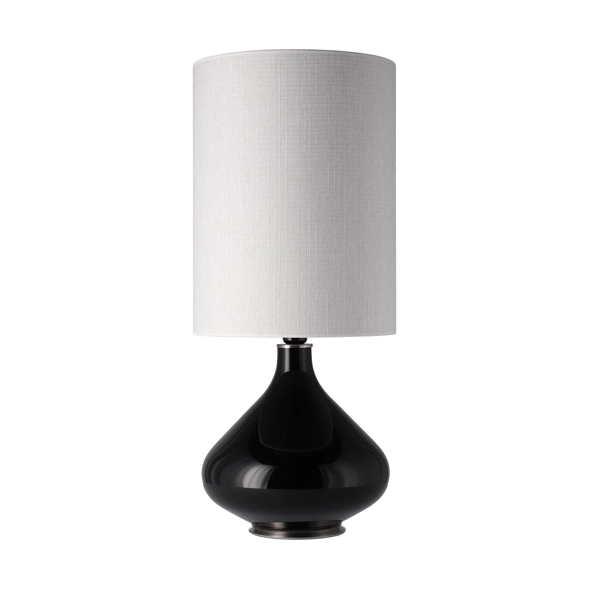 Flavia pöytävalaisin mustalla lampunjalalla, Babel Beige L Flavia Lamps