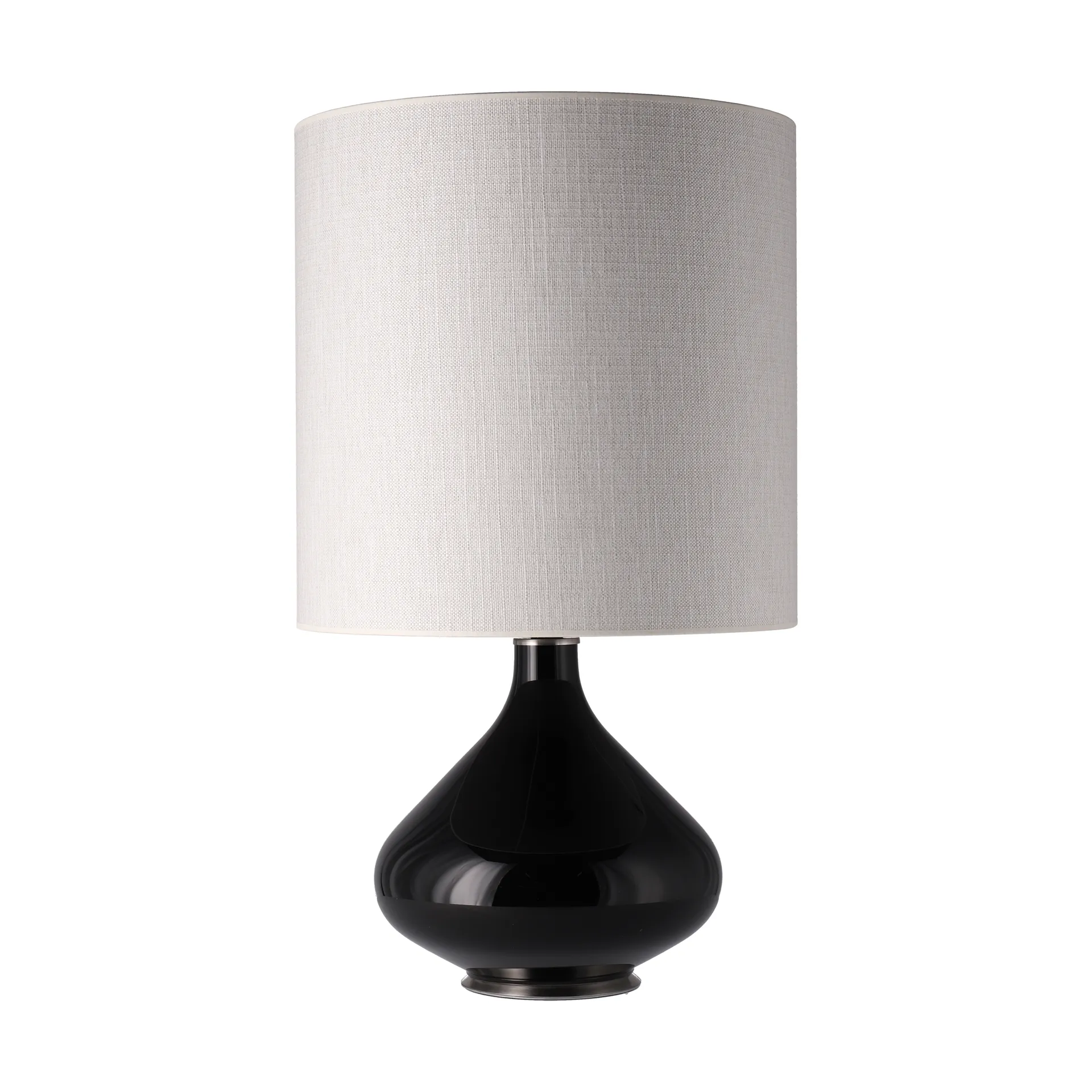 Flavia pöytävalaisin mustalla lampunjalalla, Babel Beige M Flavia Lamps