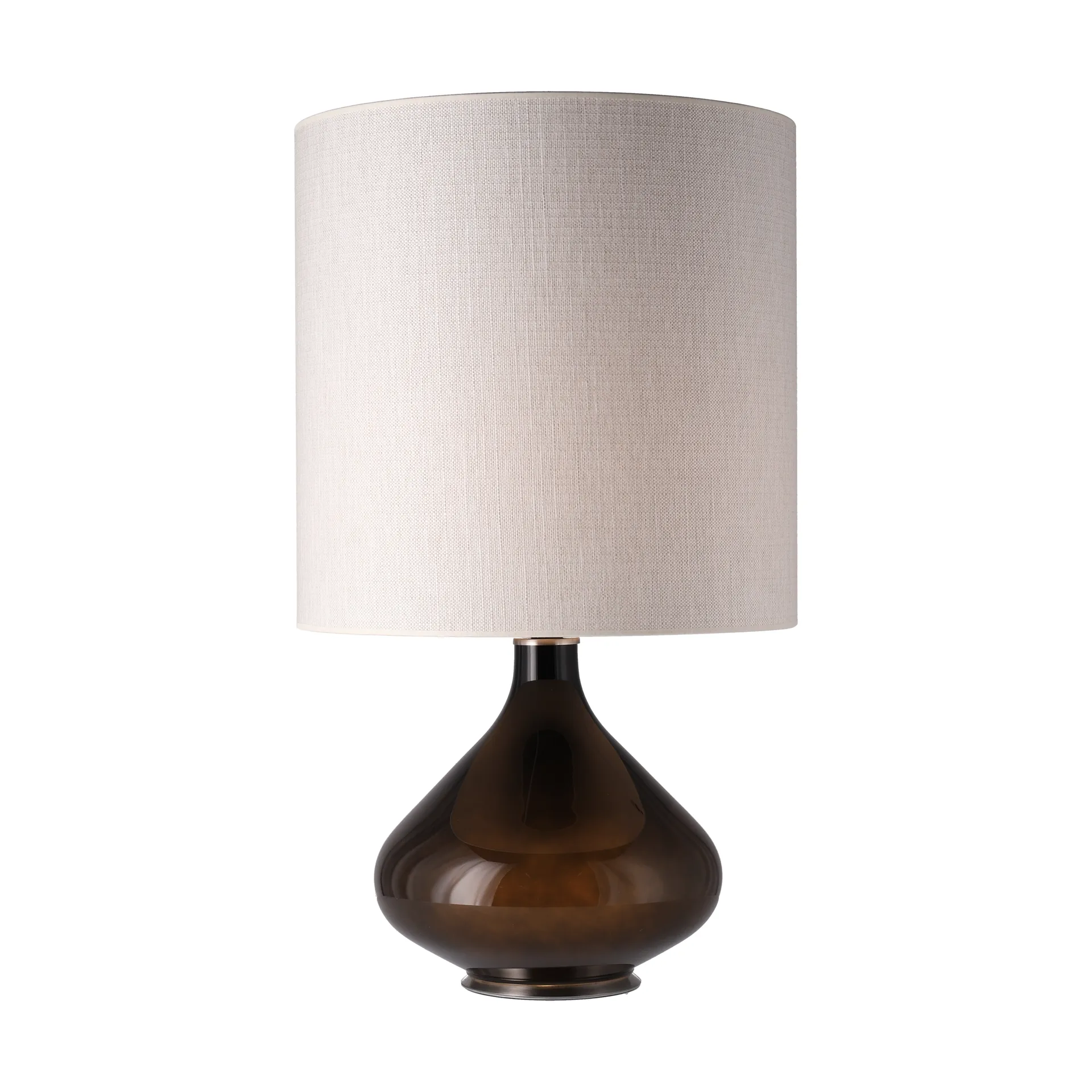 Flavia pöytävalaisin mustalla lampunjalalla, Babel Beige M Flavia Lamps