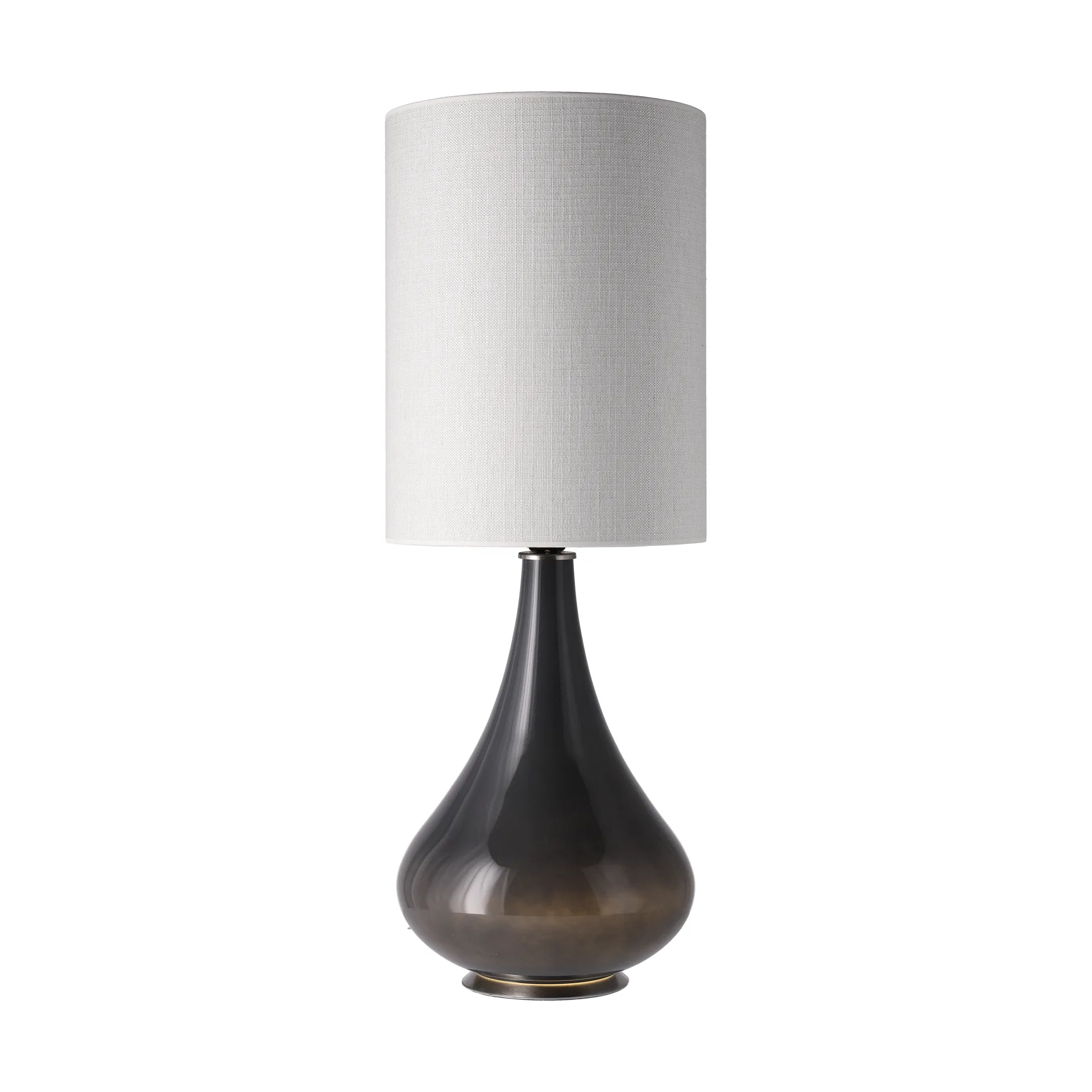 Renata-pöytävalaisin harmaalla lampunjalalla, Babel Beige L Flavia Lamps