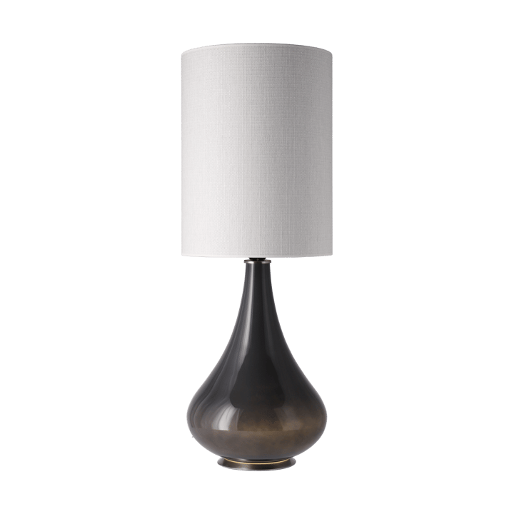 Renata-pöytävalaisin harmaalla lampunjalalla, Babel Beige L Flavia Lamps