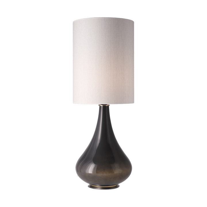 Renata-pöytävalaisin harmaalla lampunjalalla, Babel Beige L Flavia Lamps