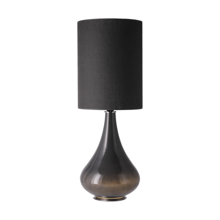 Renata-pöytävalaisin harmaalla lampunjalalla, Lino Negro L Flavia Lamps