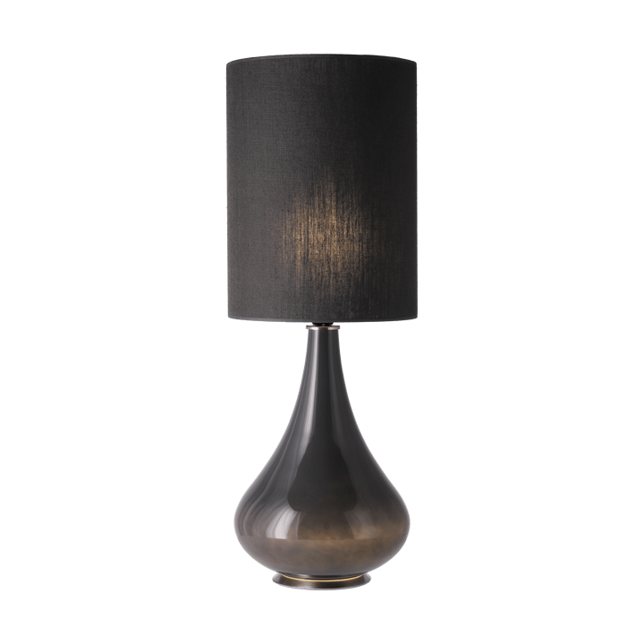 Renata-pöytävalaisin harmaalla lampunjalalla, Lino Negro L Flavia Lamps