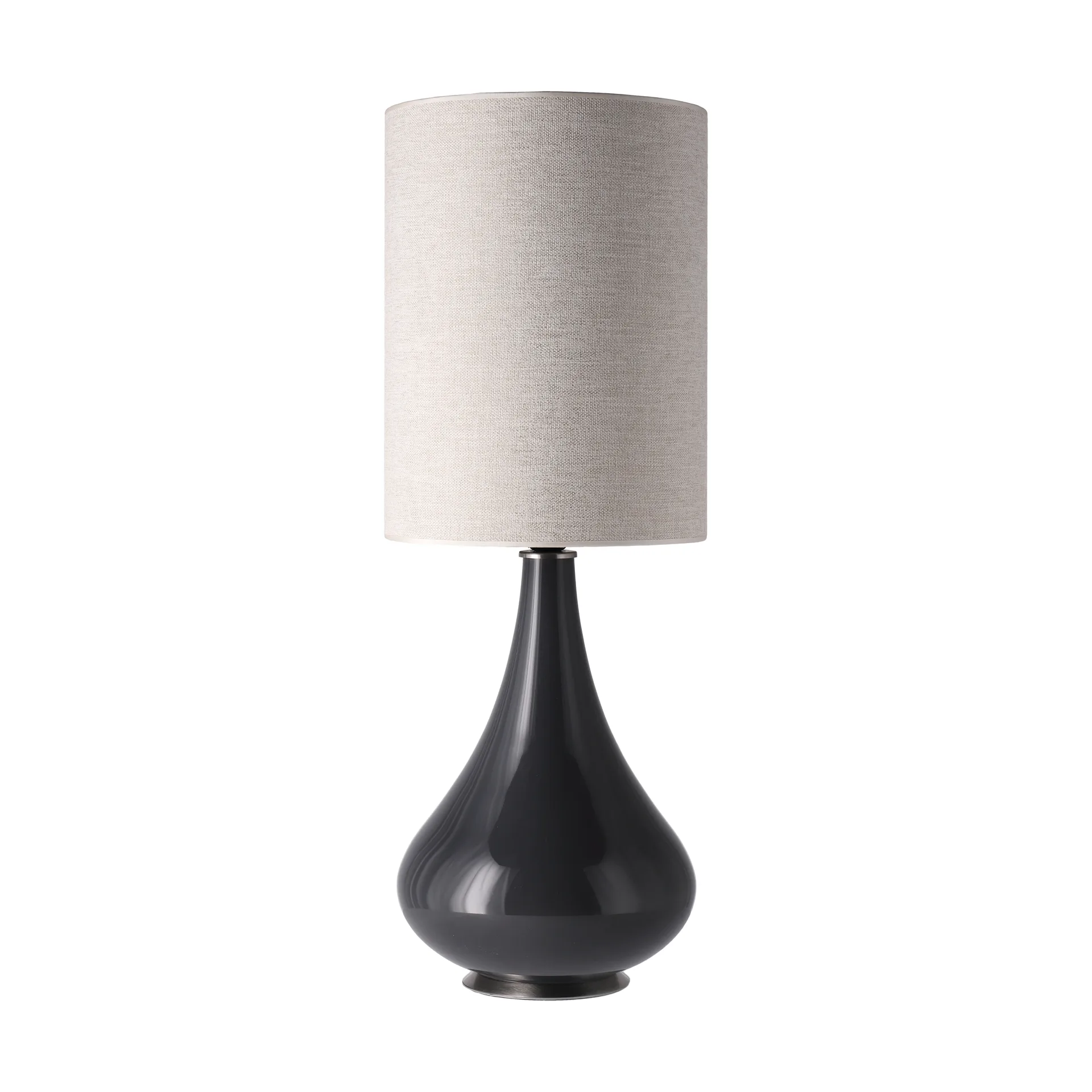 Renata-pöytävalaisin harmaalla lampunjalalla, London Beige L Flavia Lamps