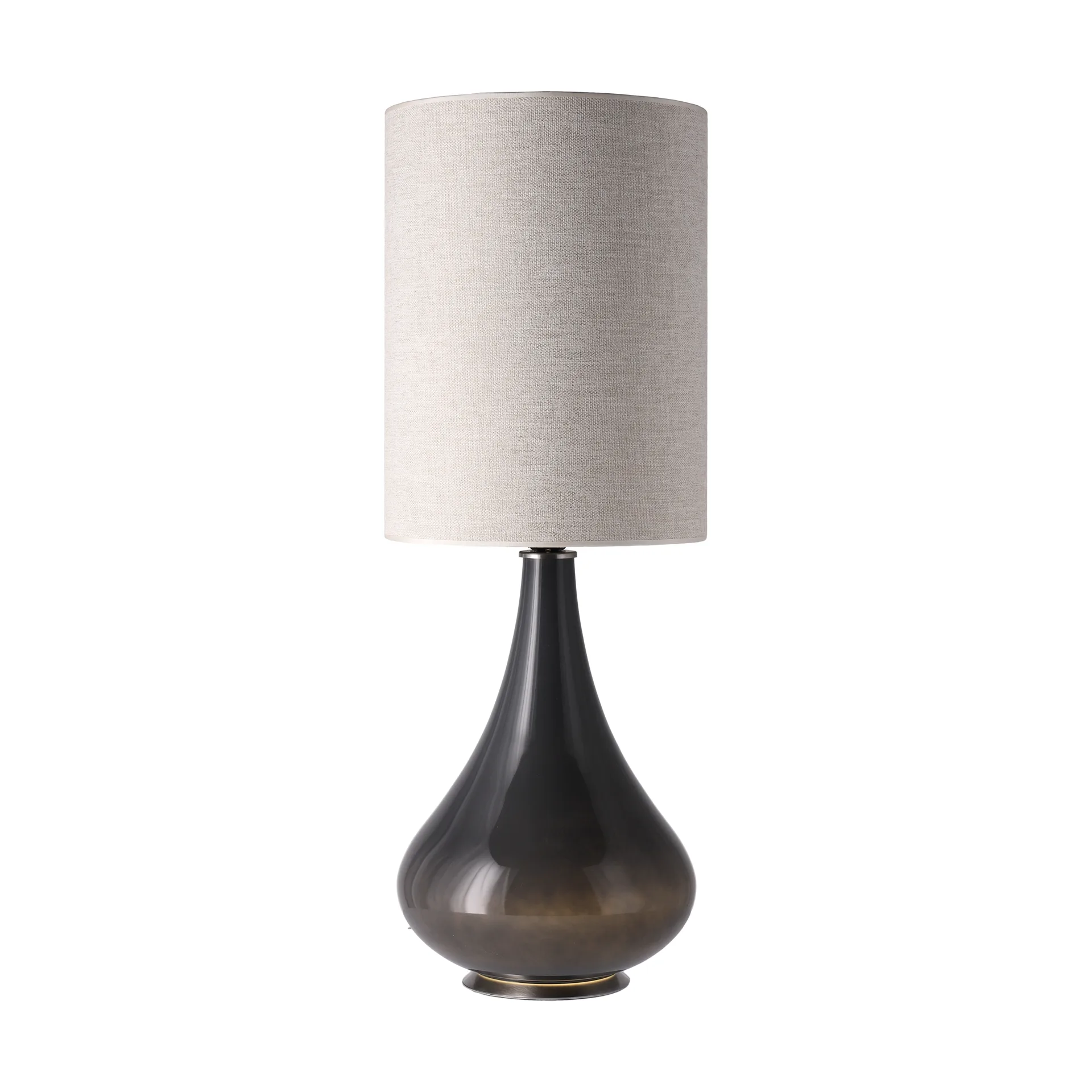 Renata-pöytävalaisin harmaalla lampunjalalla, London Beige L Flavia Lamps