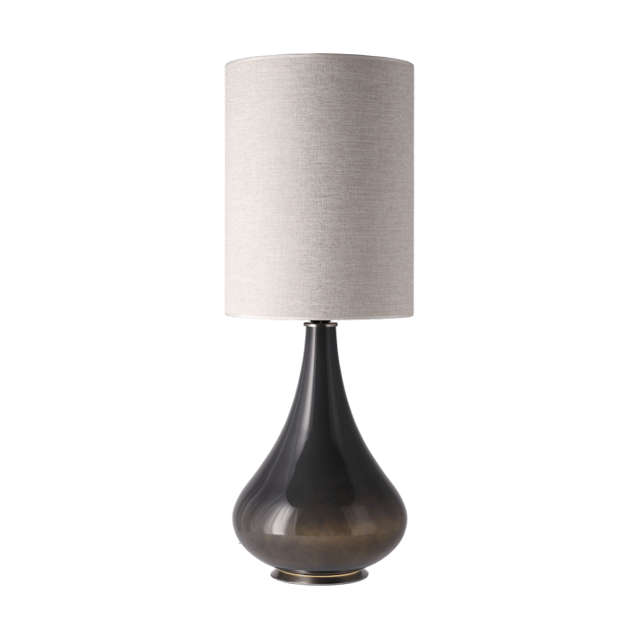 Renata-pöytävalaisin harmaalla lampunjalalla, London Beige L Flavia Lamps