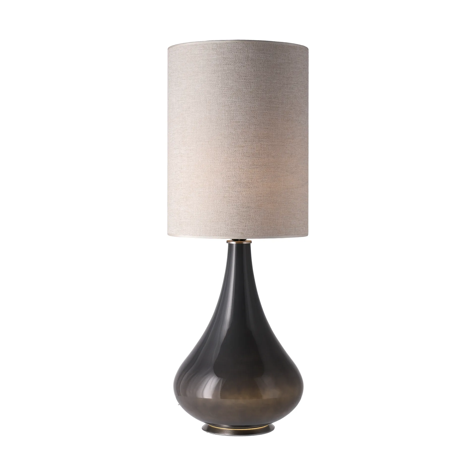 Renata-pöytävalaisin harmaalla lampunjalalla, London Beige L Flavia Lamps