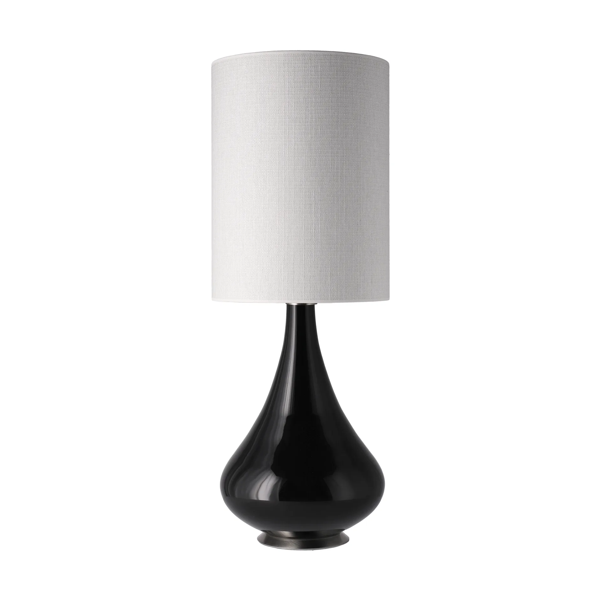 Renata-pöytävalaisin mustalla lampunjalalla, Babel Beige L Flavia Lamps