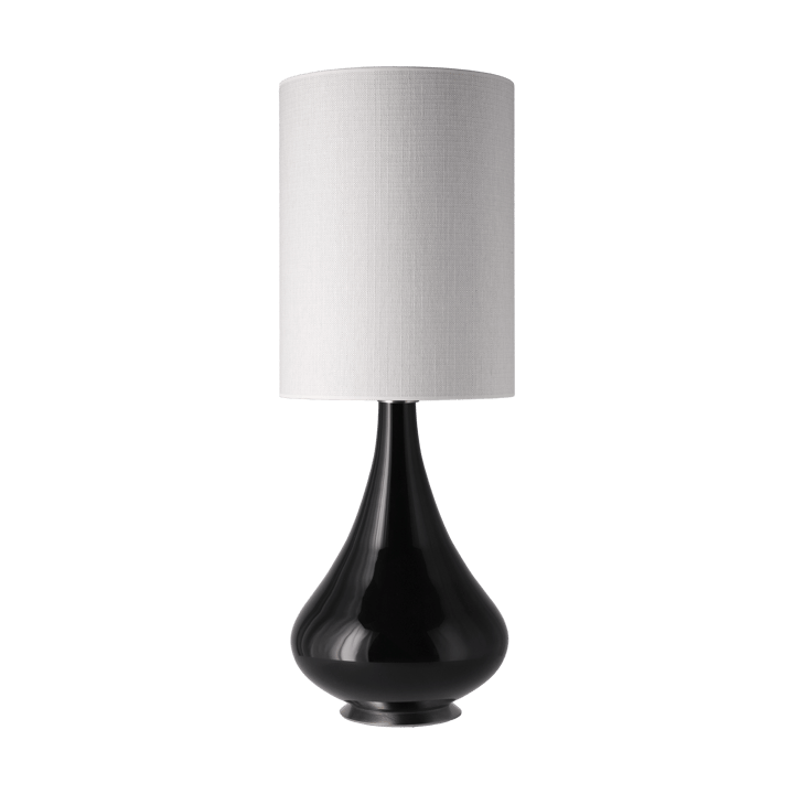 Renata-pöytävalaisin mustalla lampunjalalla - Babel Beige L - Flavia Lamps