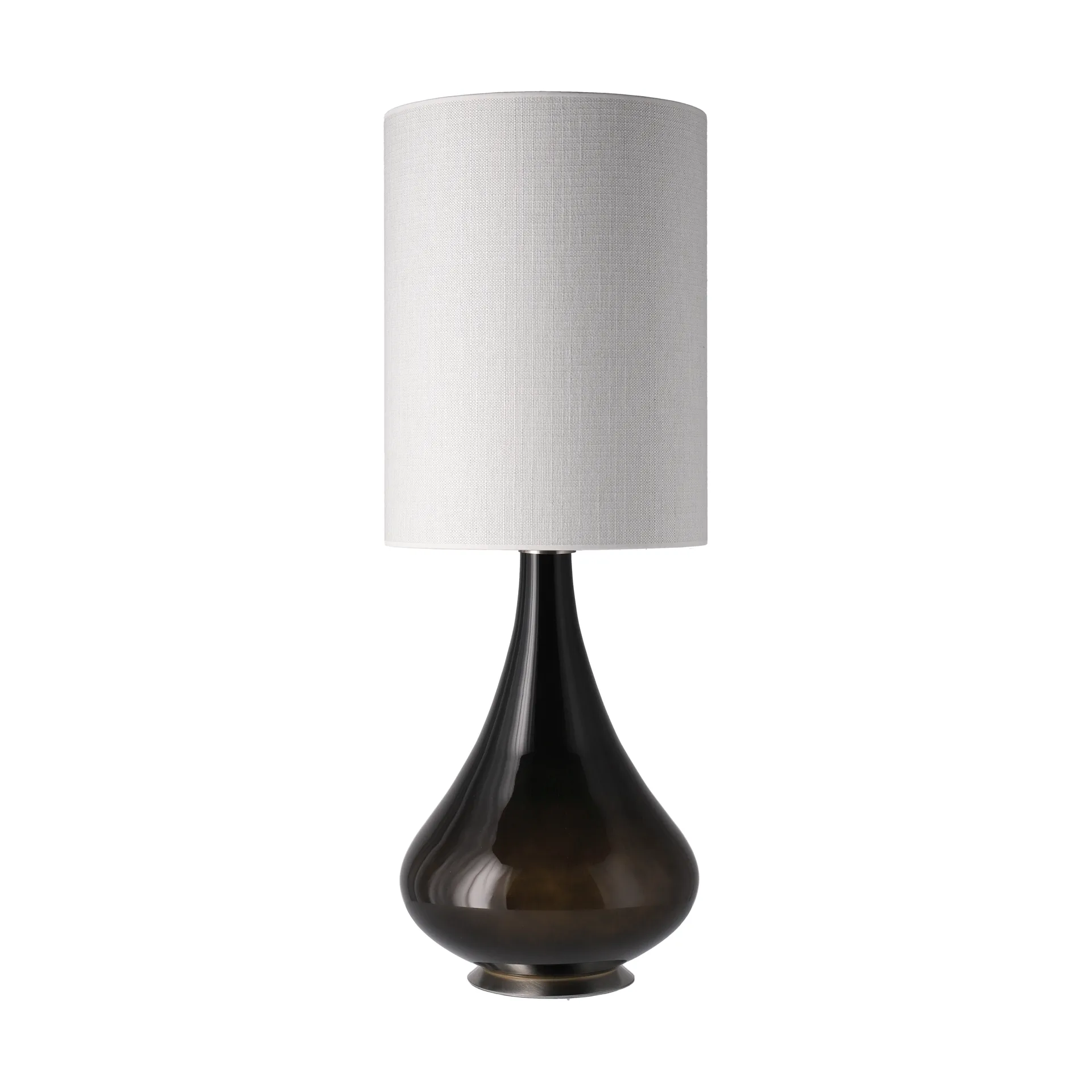 Renata-pöytävalaisin mustalla lampunjalalla, Babel Beige L Flavia Lamps