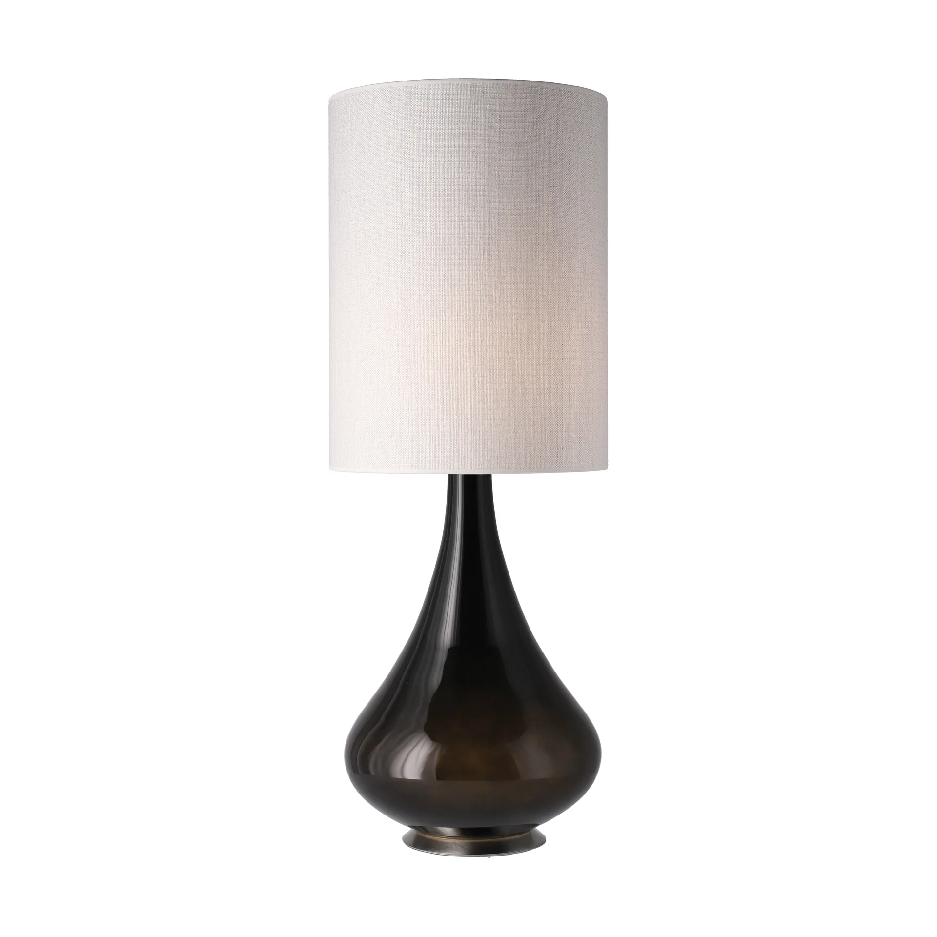 Renata-pöytävalaisin mustalla lampunjalalla, Babel Beige L Flavia Lamps