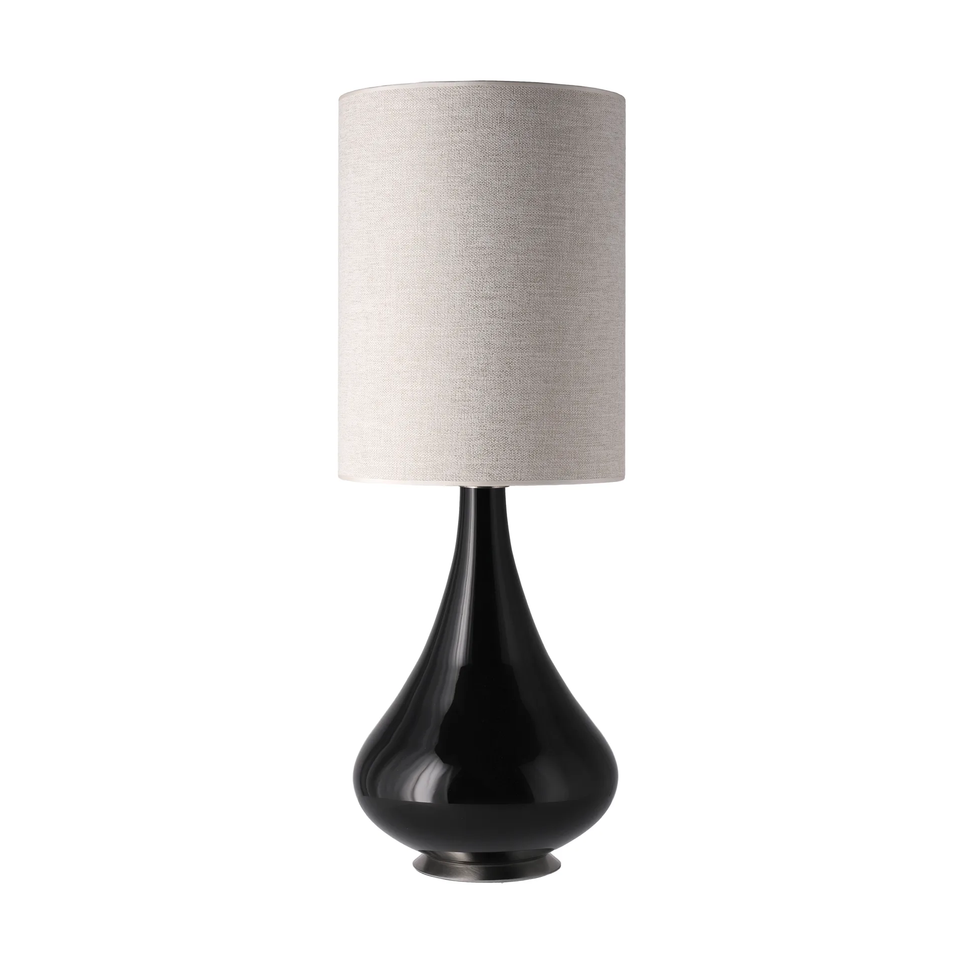Renata-pöytävalaisin mustalla lampunjalalla, London Beige L Flavia Lamps