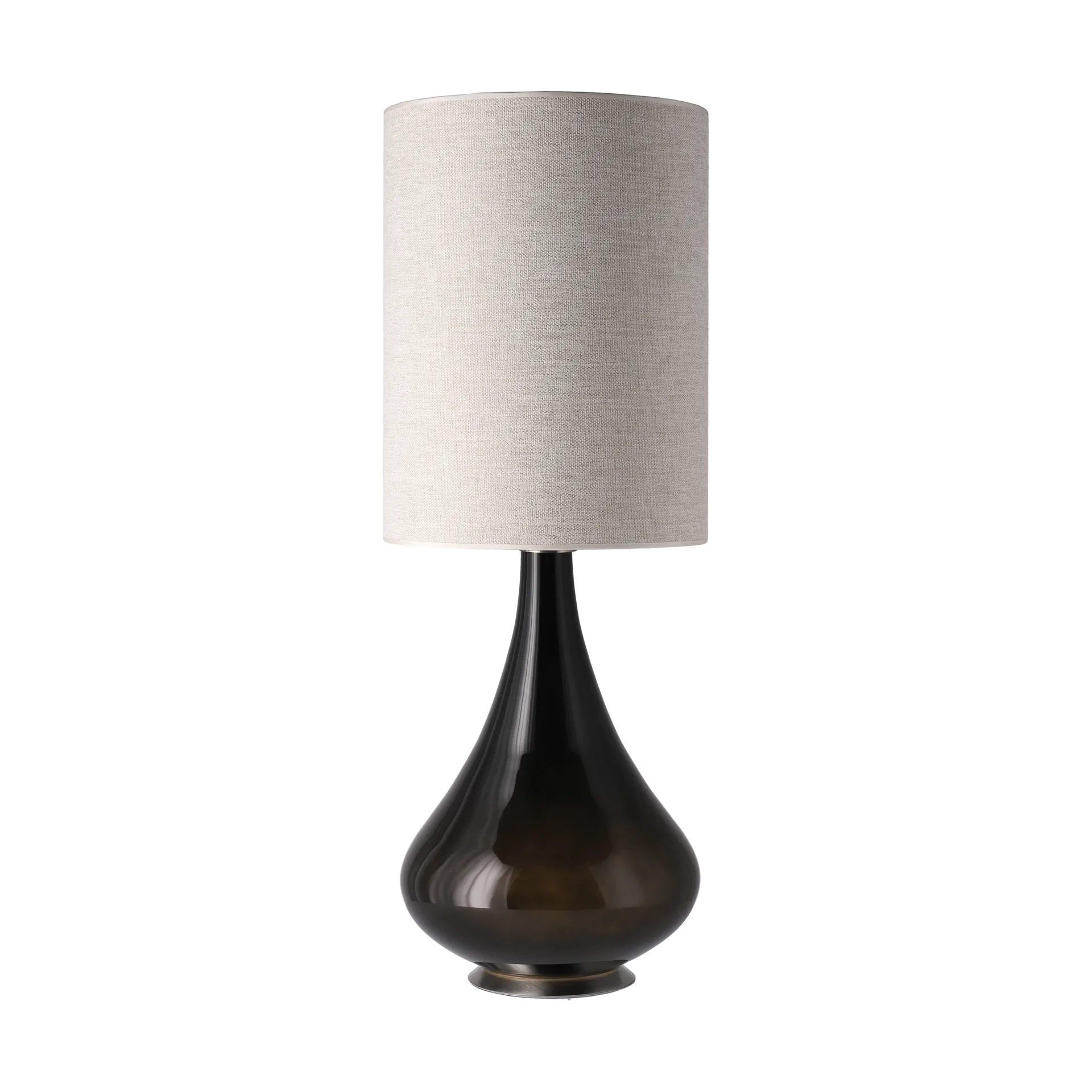 Renata-pöytävalaisin mustalla lampunjalalla, London Beige L Flavia Lamps