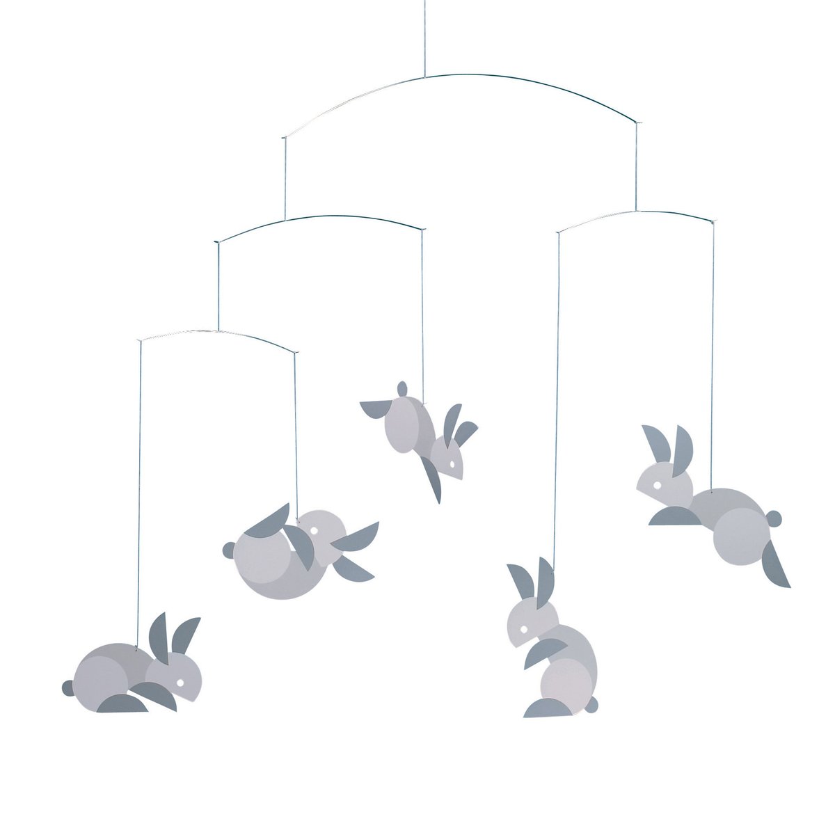 Flensted Mobiles Circular bunnies -mobile Monivärinen