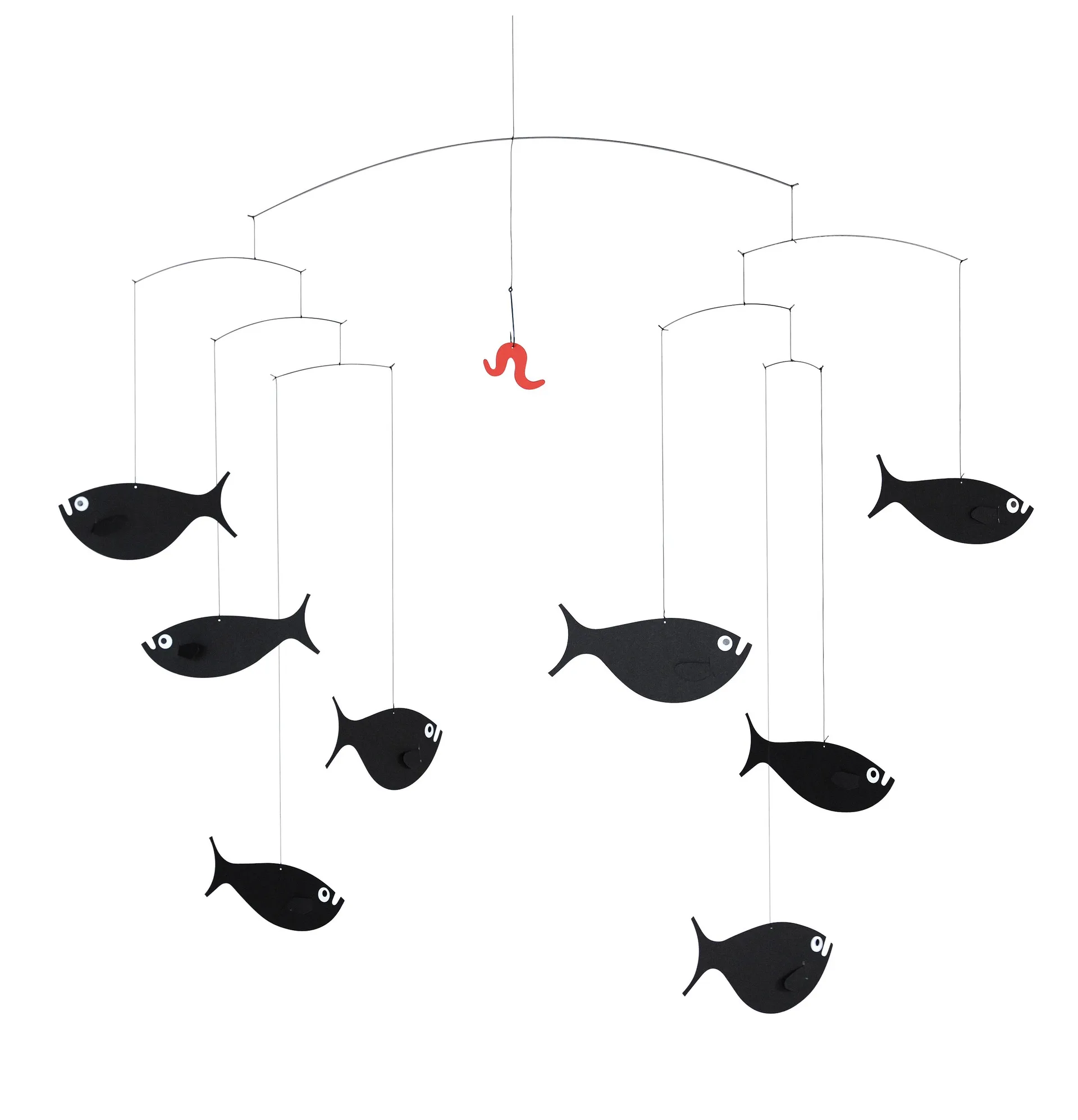 Shoal of fish -mobile, musta Flensted Mobiles