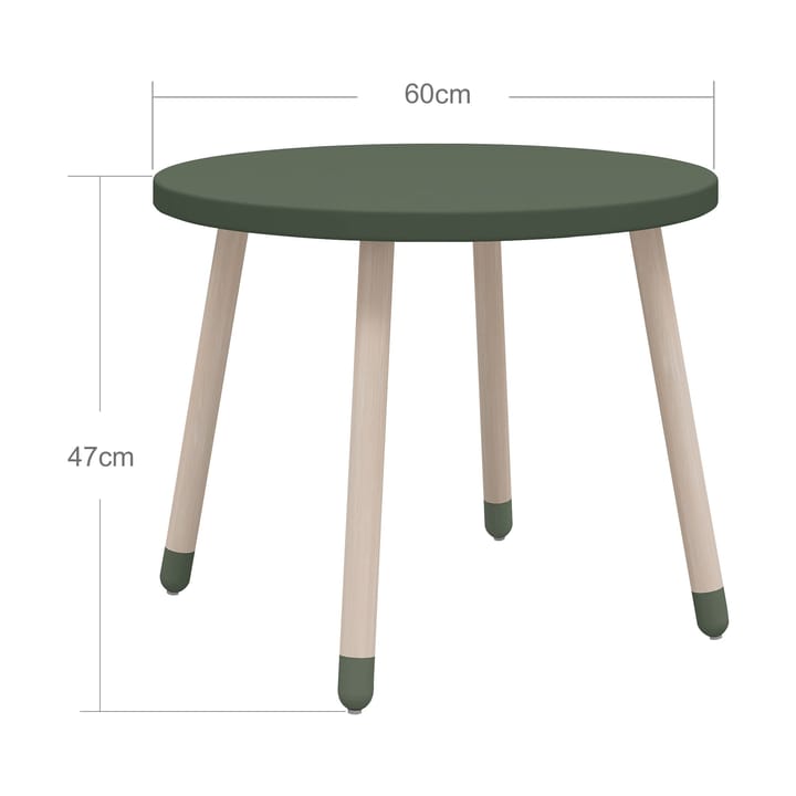 Dots-leikkipöytä Ø60 cm, Syvä vihreä FLEXA