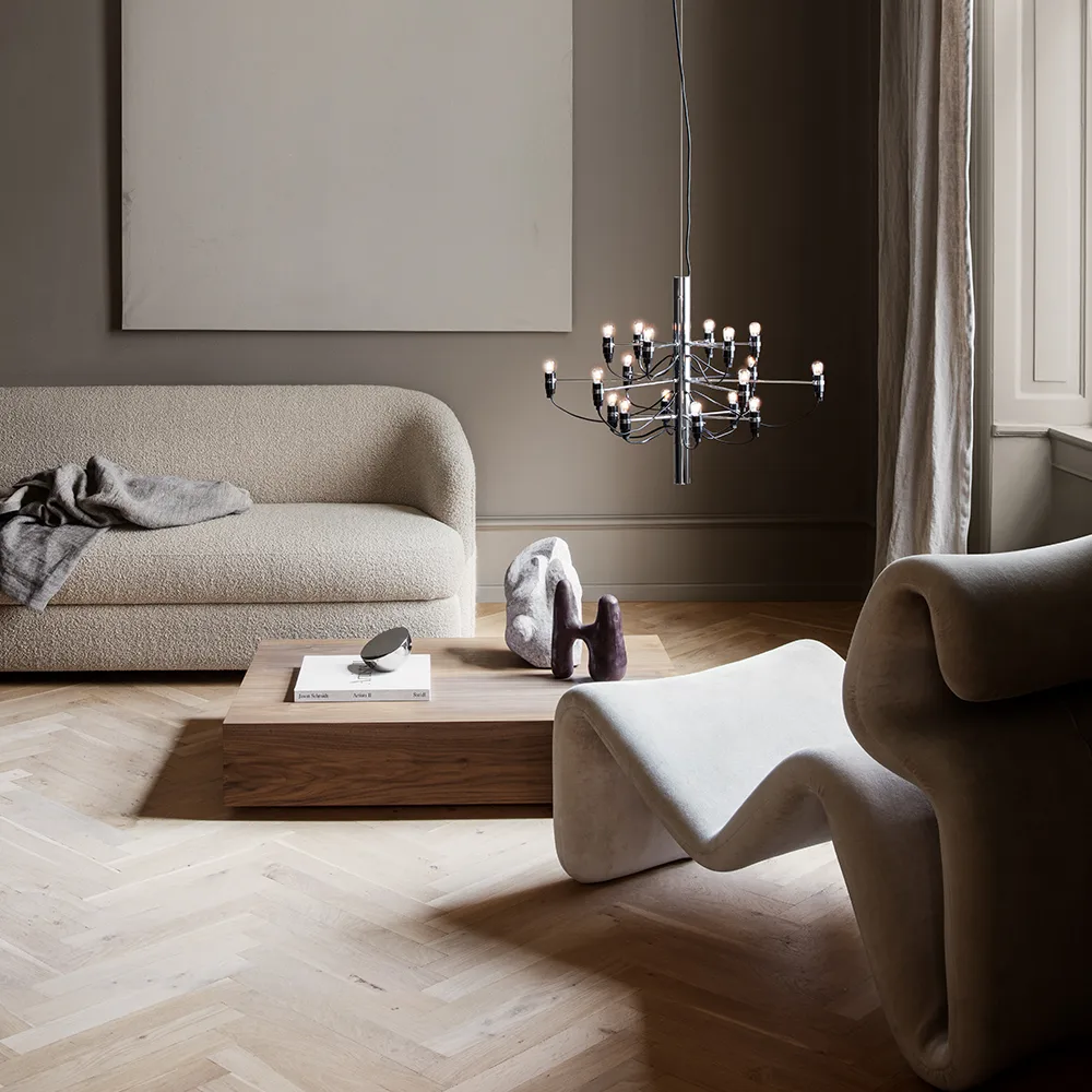 2097 Sarfatti kattokruunu, Krom 18 lamppua Flos