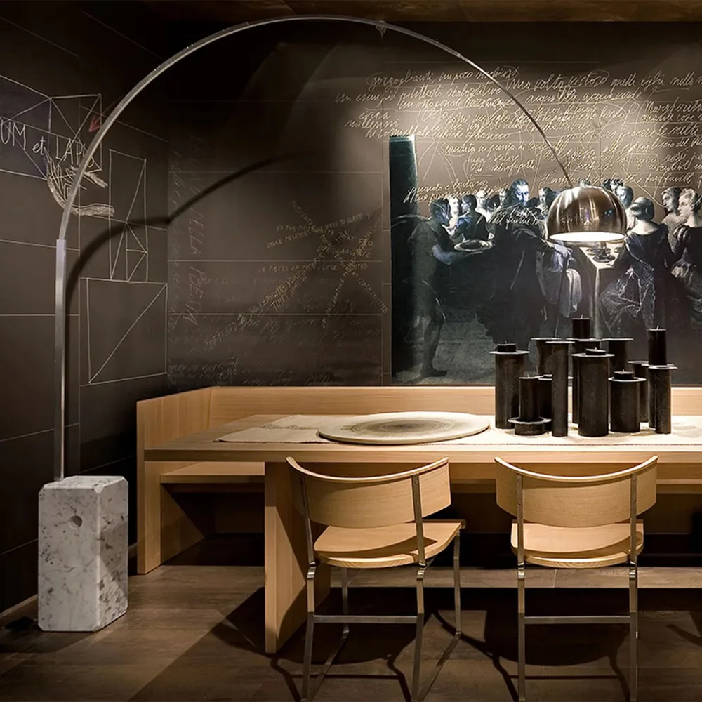 Arco lattiavalaisin, Kromijalka, carraramarmoria Flos