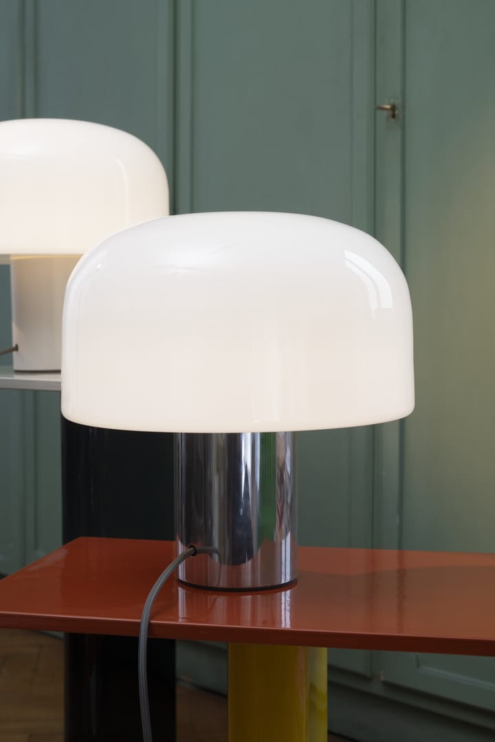 Bellhop Glass T pöytälamppu, Bright aluminum Flos
