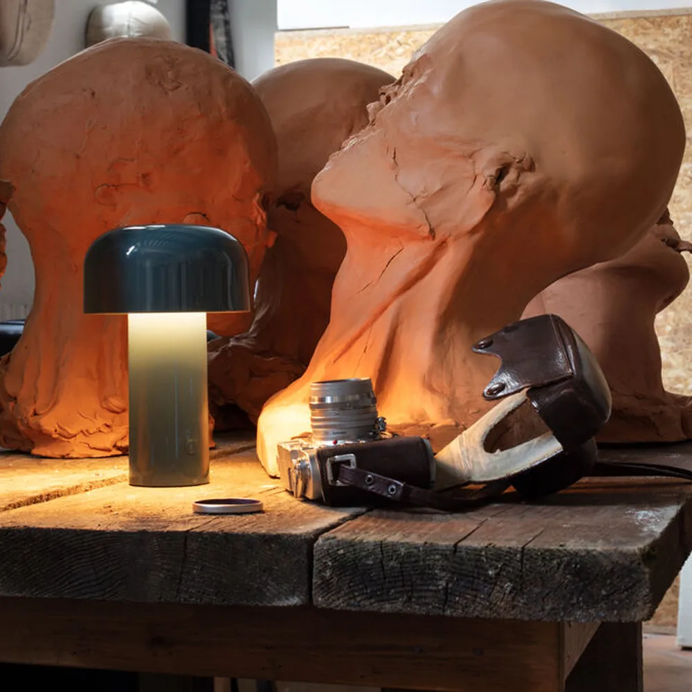 Bellhop kannettava pöytävalaisin, Grey blue Flos