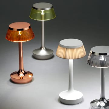 Bon Jour Unplugged pöytälamppu - Matt chrome-fabric - Flos