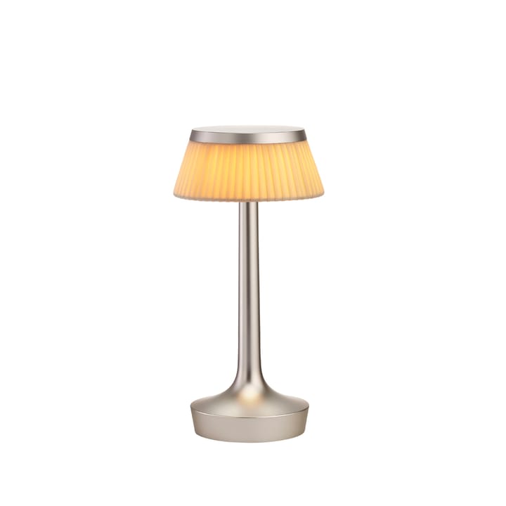Bon Jour Unplugged pöytälamppu - Matt chrome-fabric - Flos