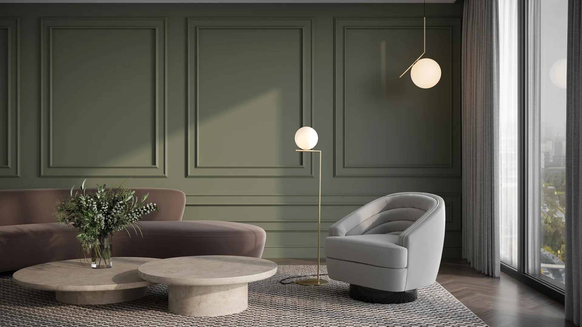 IC F1 lattiavalaisin 135 cm, Gold Flos