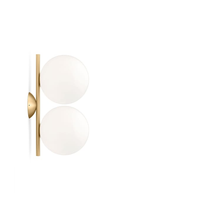 IC lights C/W1 Double seinävalaisin - Harjattu messinki opaliainen - Flos