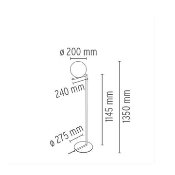 IC lights F1 lattiavalaisin - Krom-opali - Flos