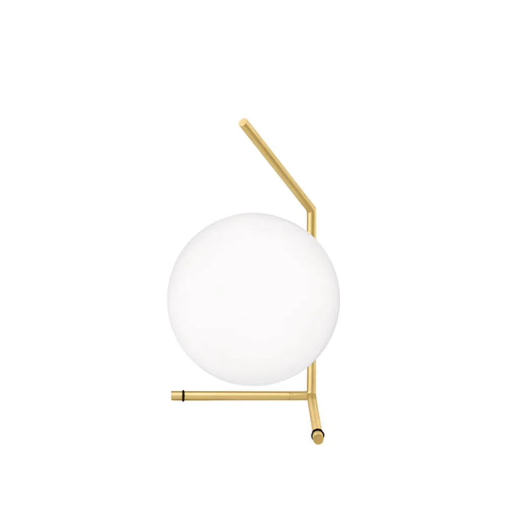 IC lights T1 low pöytälamppu, Harjattu messinki opaliainen Flos