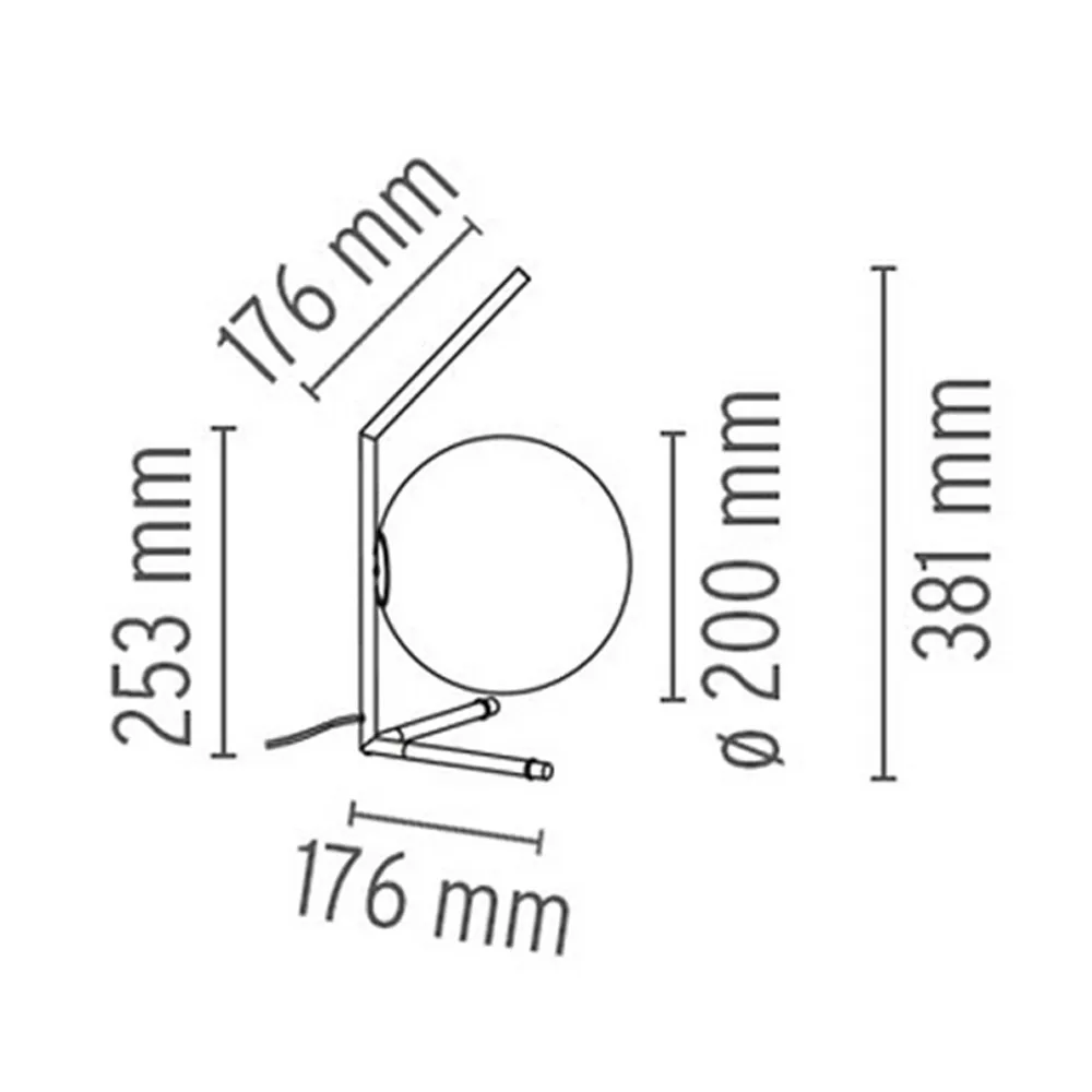 IC lights T1 low pöytälamppu, Musta opali Flos