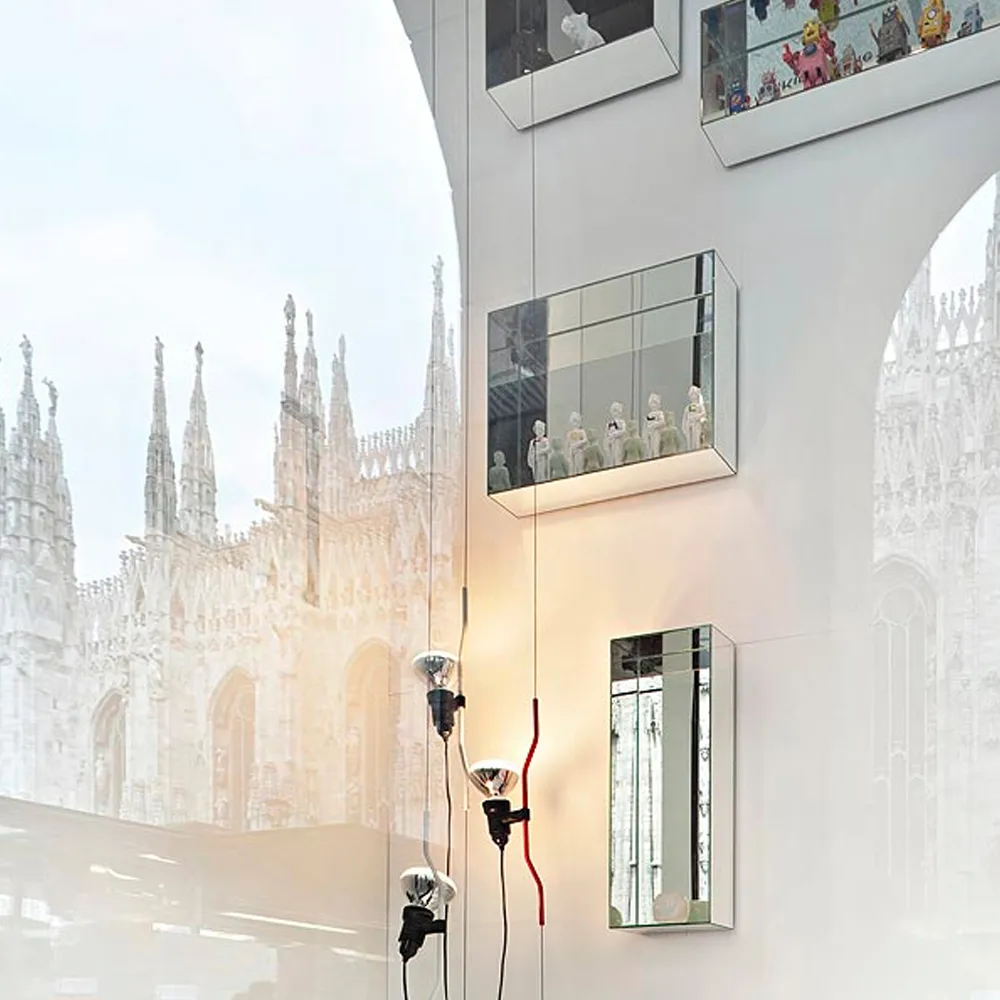 Parentesi lattia- ja kattolamppu himmennettävä, Punainen Flos