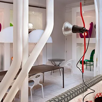 Parentesi lattiainen ja kattolamppu - Nikkeli - Flos